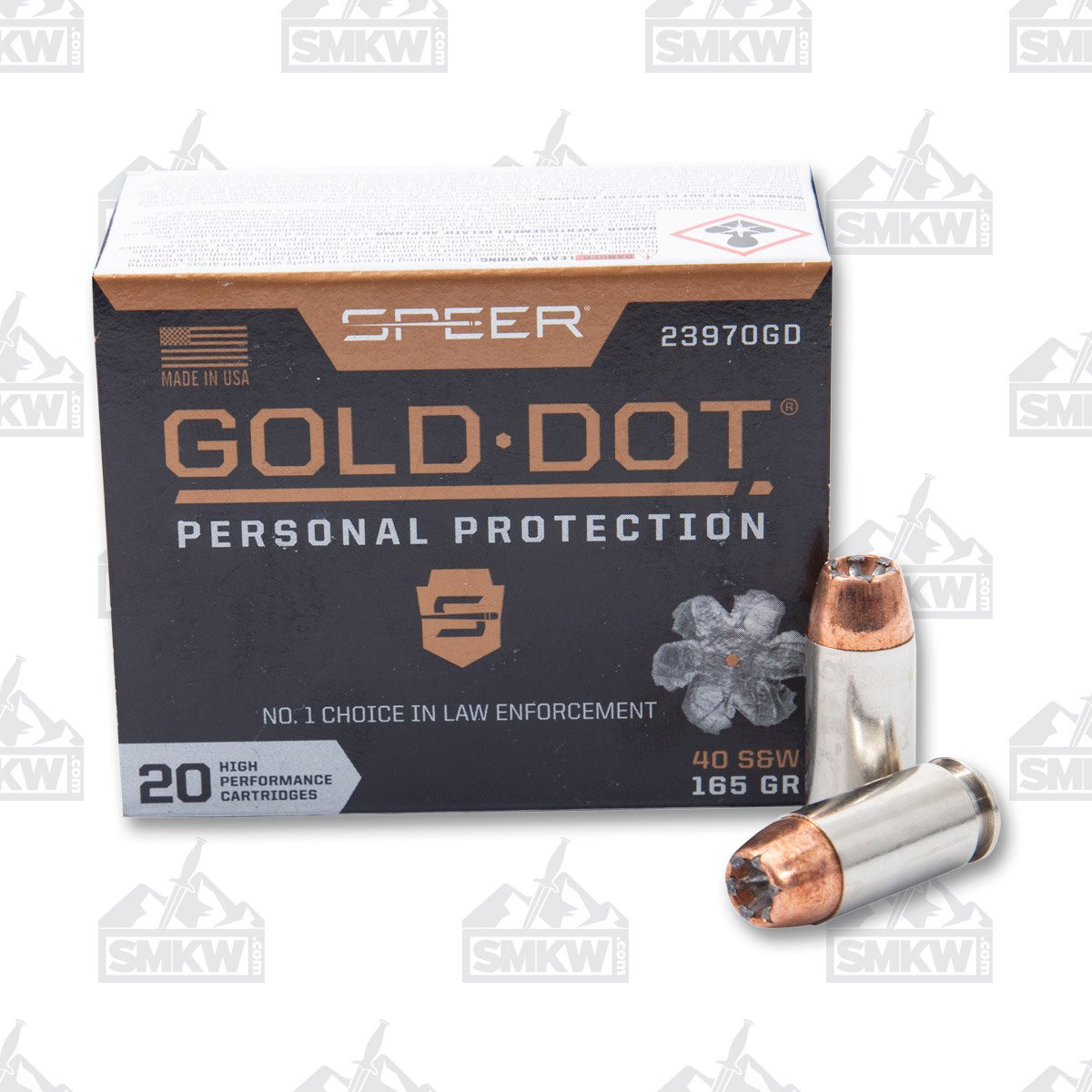 Speer Gold Dot Personal Defense 40 S&W Ammunition 165 Grain Nickel