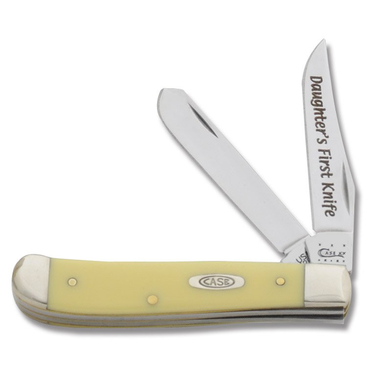 Case XX Daughter's First Knife Smooth Yellow Synthetic Mini Trapper Folding Knife CADY