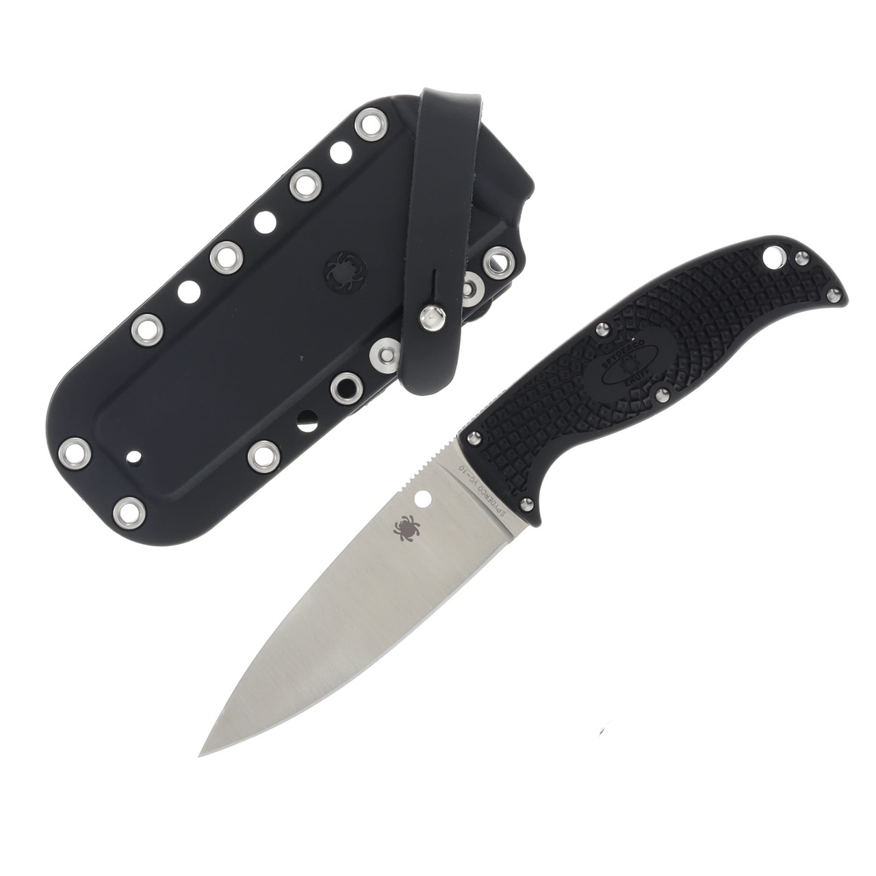 Spyderco Enuff 2 Fixed Blade Knife 3.95 Inch Serrated Satin Leaf SPFB31PBK2