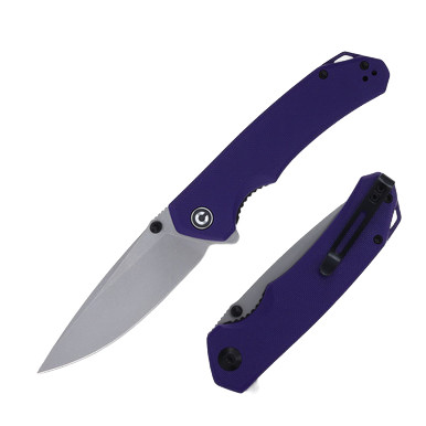 CIVIVI Brazen Folding Knife Purple G10 3.46in Plain SW Drop Point