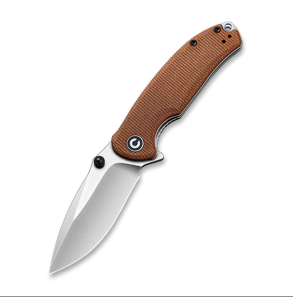 CIVIVI Pintail Brown Micarta 2.98 Inch Plain Satin Drop Point