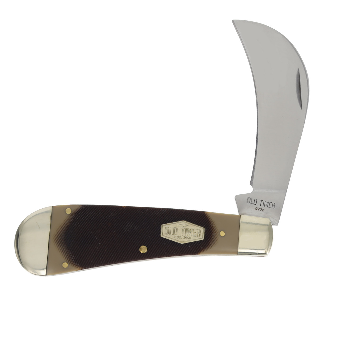 Schrade Old Timer Brown Sawcut Hawkbill