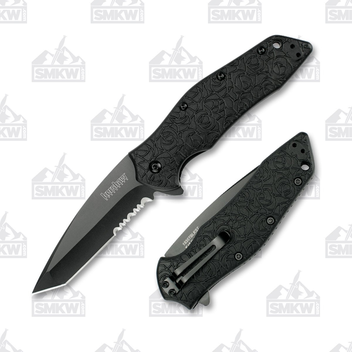 Kershaw Kuro Assisted Folding Knife Tanto 3.1in Black Part