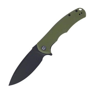 CIVIVI Praxis Folding Knife OD 3.75in Plain Black Stonewash Drop Point 