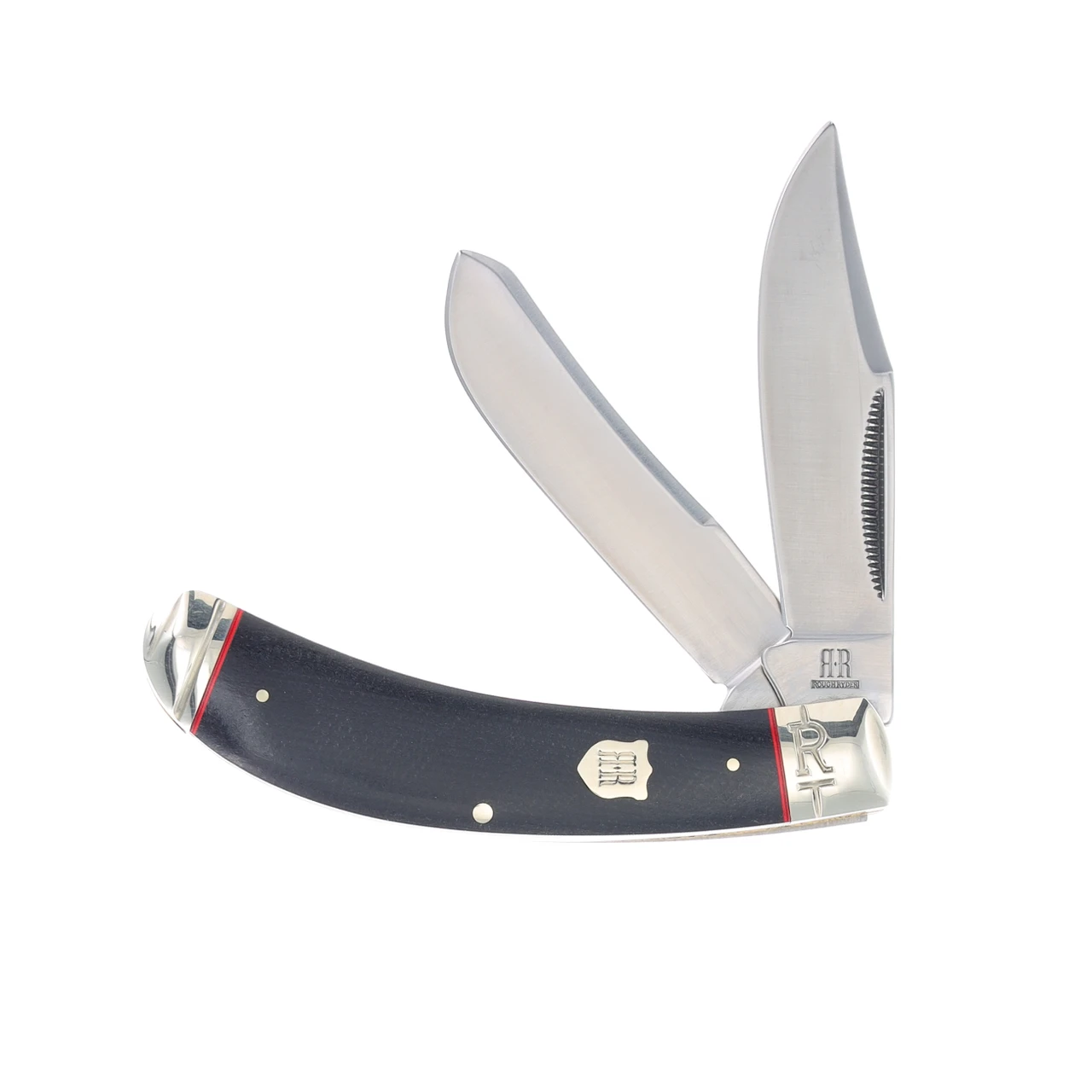 Rough Ryder Highland Black Micarta Bow Trapper Folding Knife RR2379