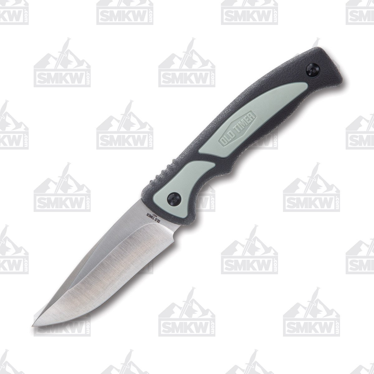 Old Timer Trail Boss Gray - Black 3.7 Inch Plain Satin Drop Point