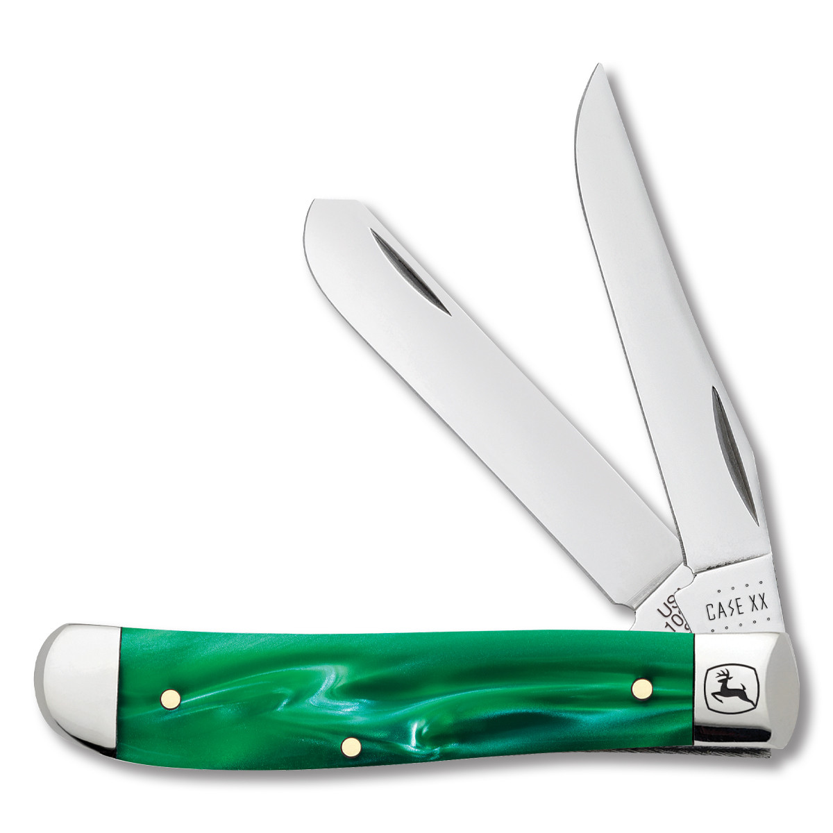 Case XX John Deere Green Pearl Kirinite Mini Trapper Folding Knife