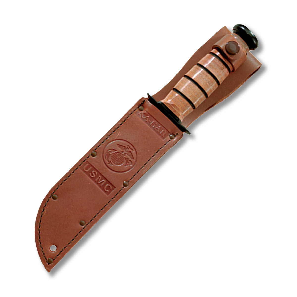 KA-BAR USMC Short Fighting Knife Fixed Blade 5.25in Black PS Clip