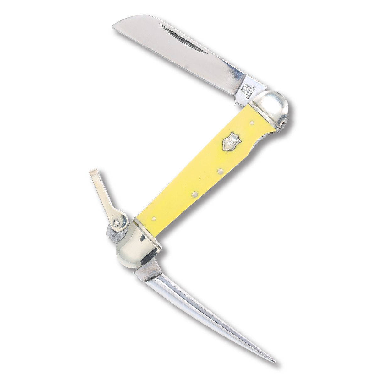Rough Ryder Yellow Marlin Spike Folding Knife RR897 - Smoky