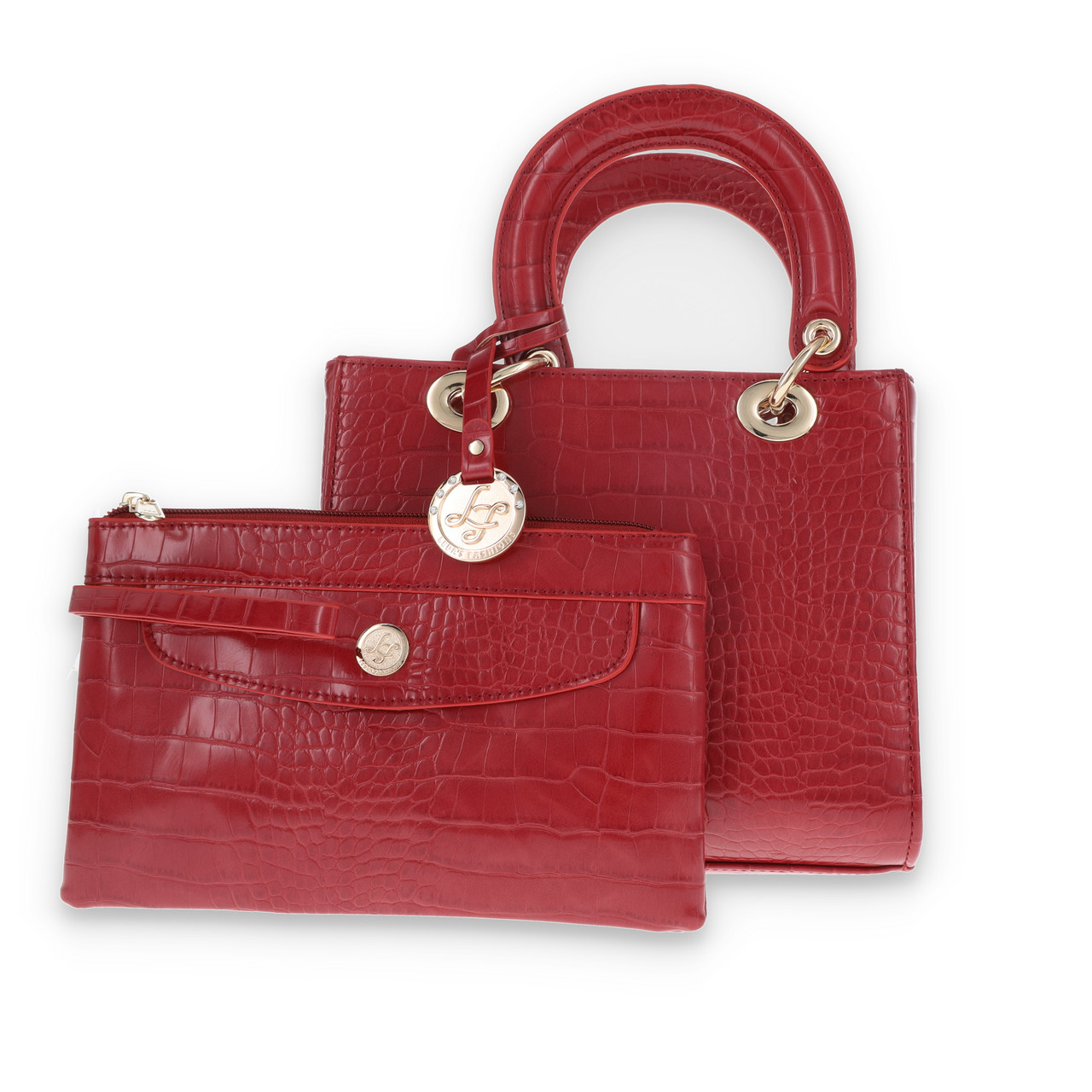 Ledas Fashions Red Crocodile Purse Wallet LPP6163RED