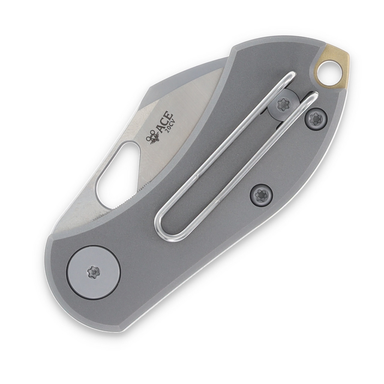 GiantMouse Ace Nibbler Folding Knife Titanium 2in Satin
