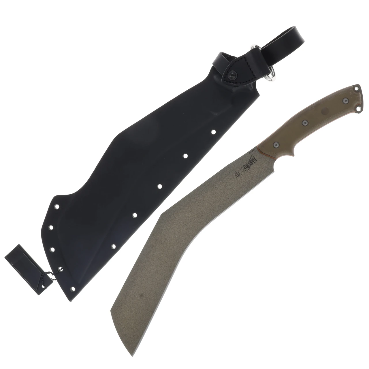 TOPS Knives The Bestia Fixed Blade Green Micarta 13in Tan Modified Kukri TPTBST01