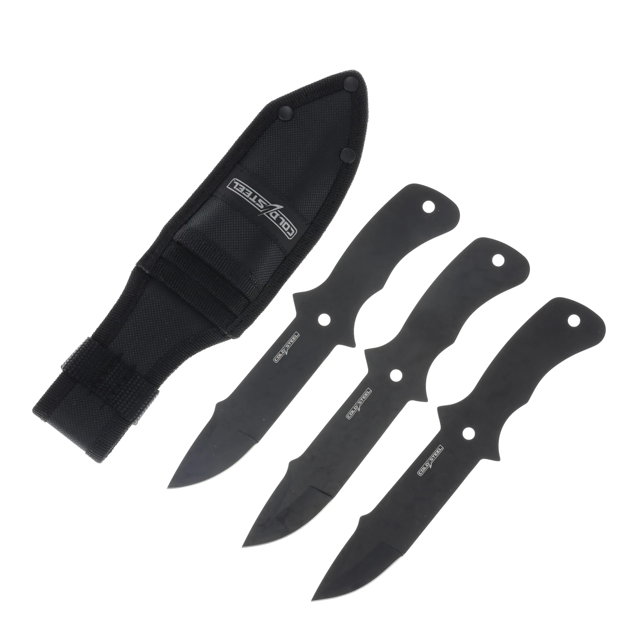 Cold Steel Throwing Knives Set Fixed Knives Black Oxide 420SS W/Sheath CS-TH-80KVC3PK