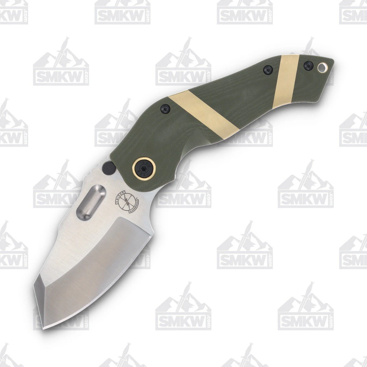 Sniper Bladeworks DMF Folding Knife Satin S35VN/OD Green G-10 DMFODGSAT