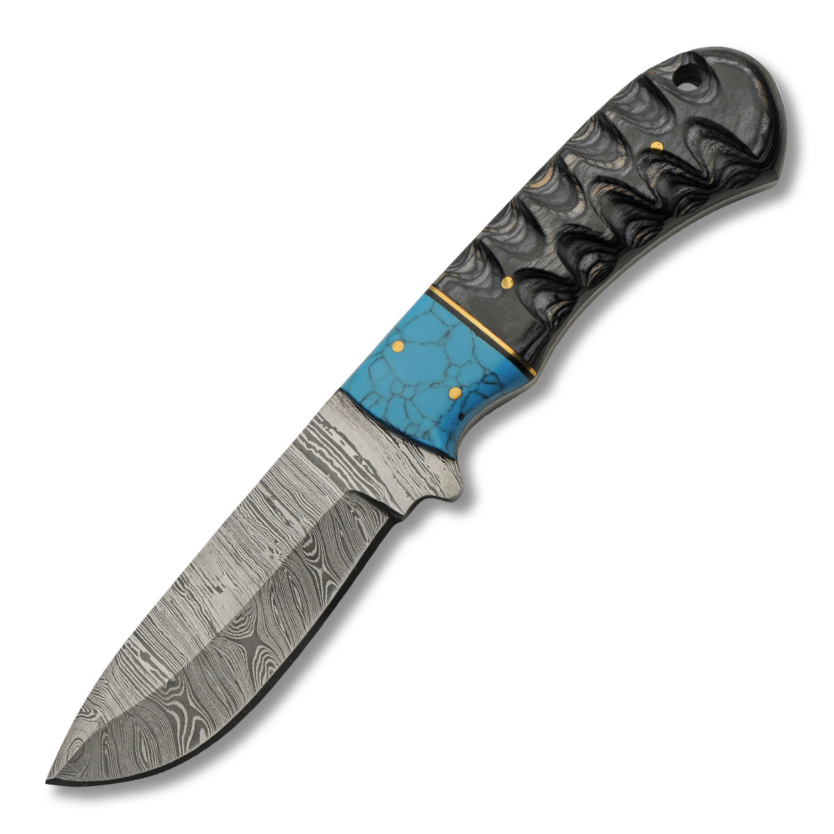 SZCO Supplies Dusk at Dawn Hunter Knife Fixed 4in Damascus Blade