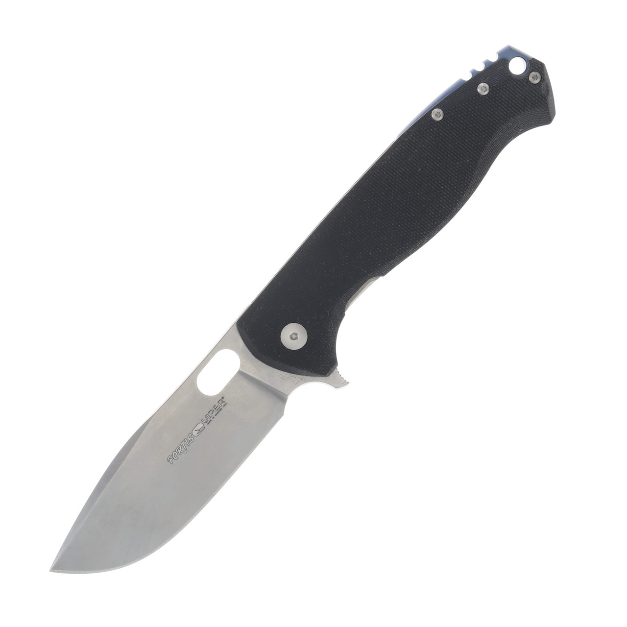 Viper Knives Fortis Folding Knife Black G10 3.5in SW Drop Point Blade