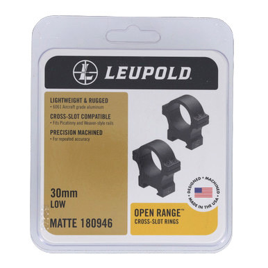 Leupold Open Range Cross-Slot Rings 30mm Low Matte LU180946
