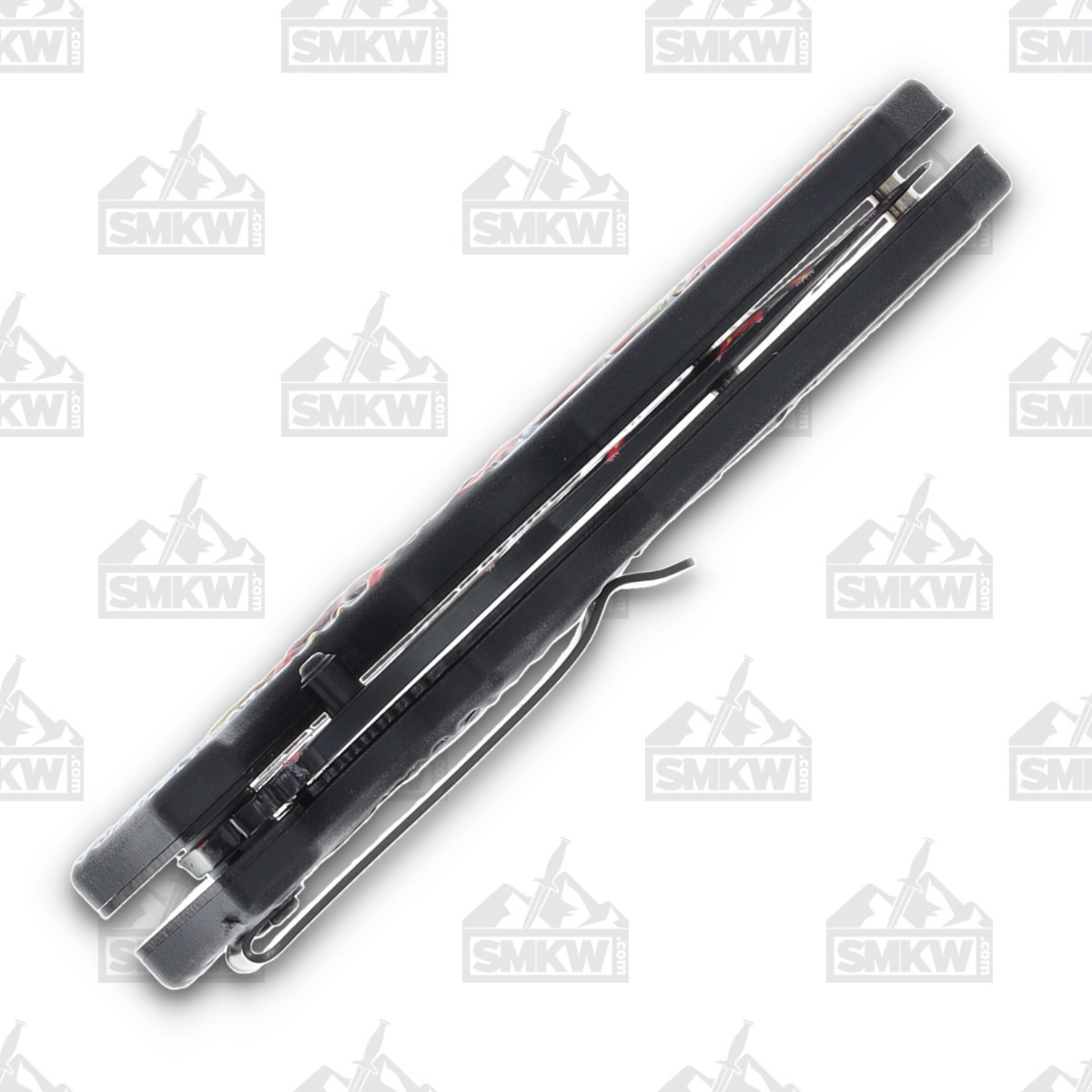 Szco Red Dragon Flame Linerlock Folding Knife 300549RD - Smoky