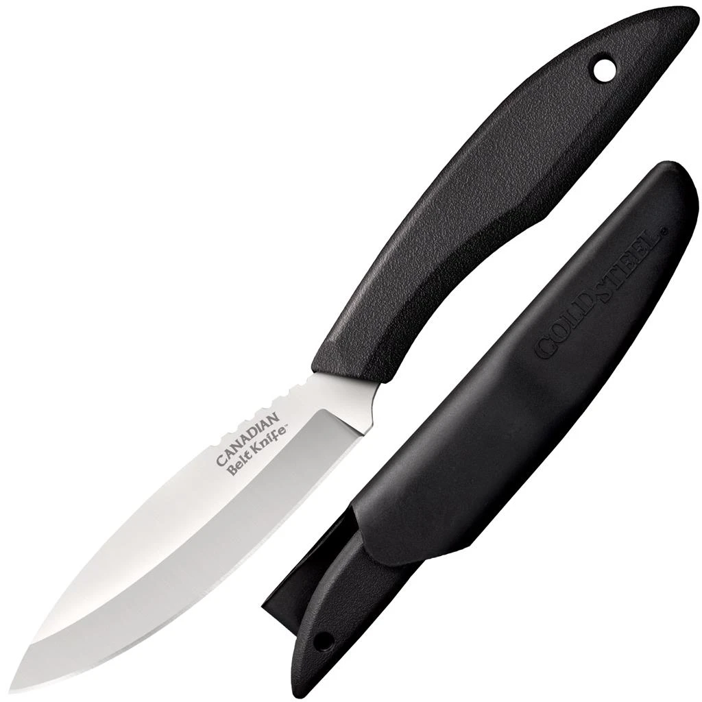 Cold Steel Canadian Belt Knife Fixed Blade 4in Satin Plain Edge CS20CBL