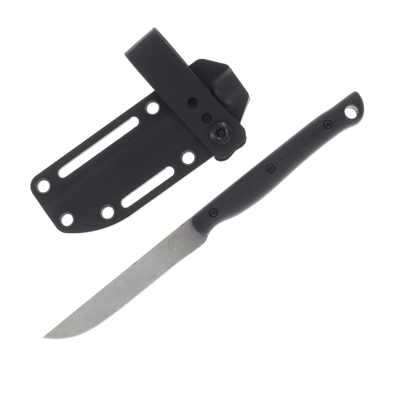 White River Exodus 3 Fixed Blade Knife Black Canvas Micarta with Kydex Sheath WREX3