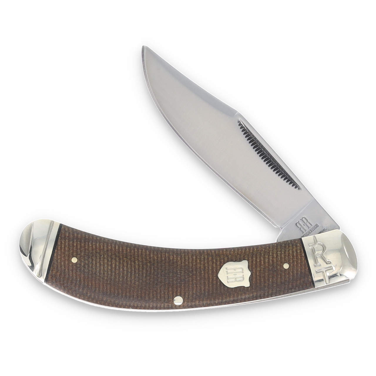 Rough Ryder Tater Skin Brown Burlap Bow Trapper Folding Knife RR2375