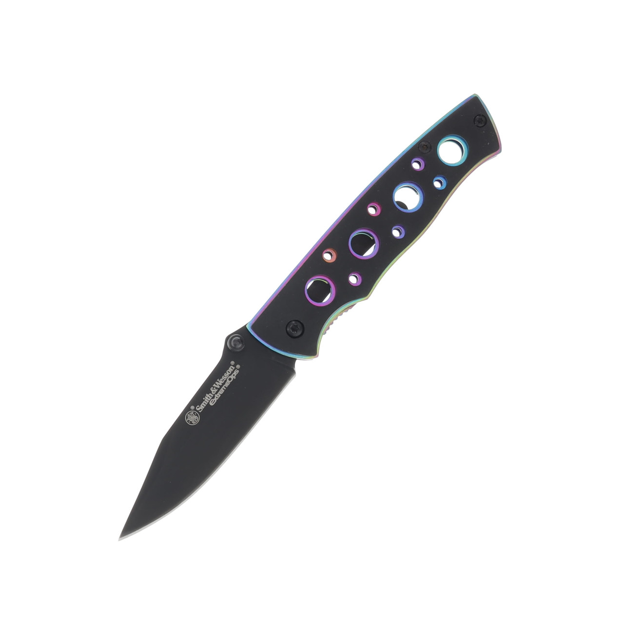 Smith & Wesson Extreme Ops Iridescent Folding Knife 2.87in Clip Point SWCK113