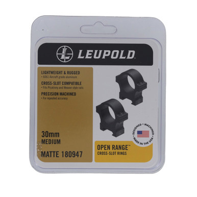 Leupold Open Range 30mm Medium Cross-Slot Scope Rings Matte