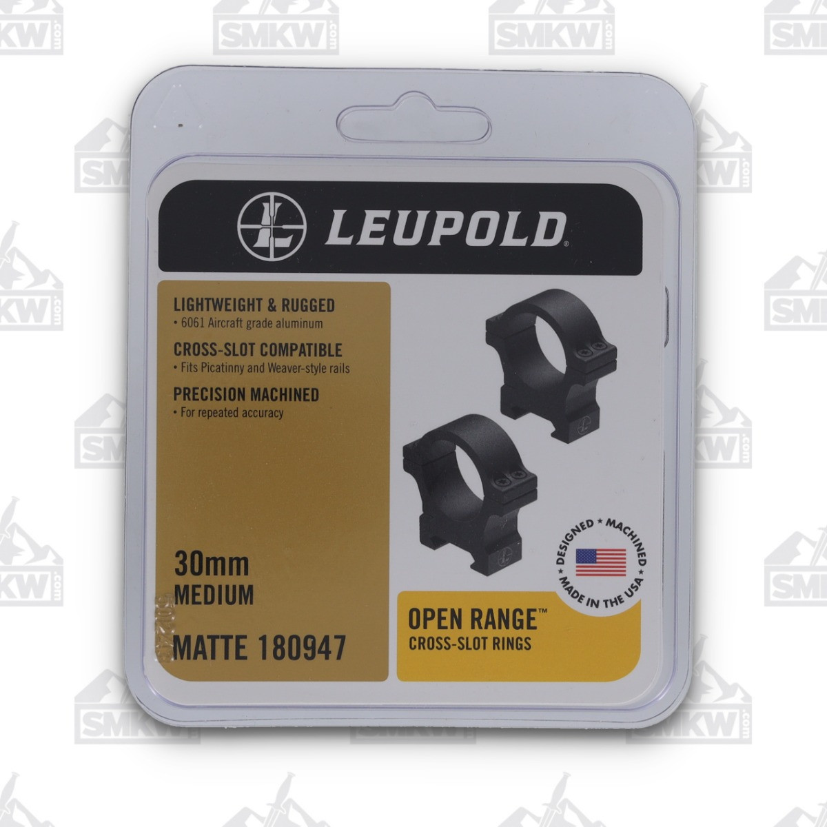 Leupold Open Range 30mm Medium Cross-Slot Scope Rings Matte