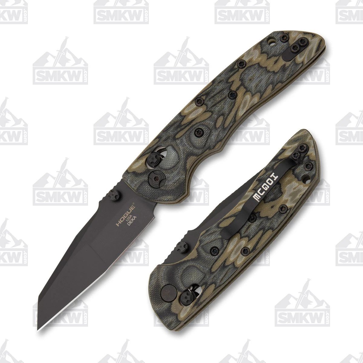Hogue Deka Folding Knife G-Mascus Green G10 3.25in Black Wharncliffe Blade