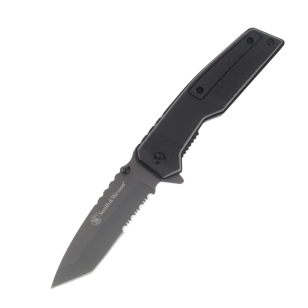 Smith and Wesson Spec Ops Carbon Folding Knife 3.5in Part Serrated Tanto Blade 1179962