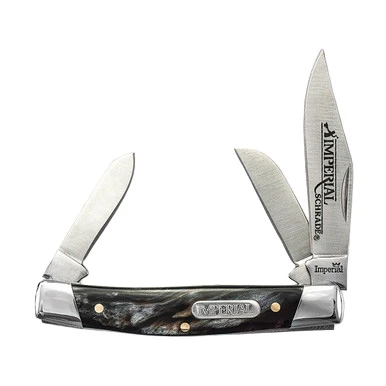 Imperial Schrade Gray Swirl Medium Stockman Folding Knife