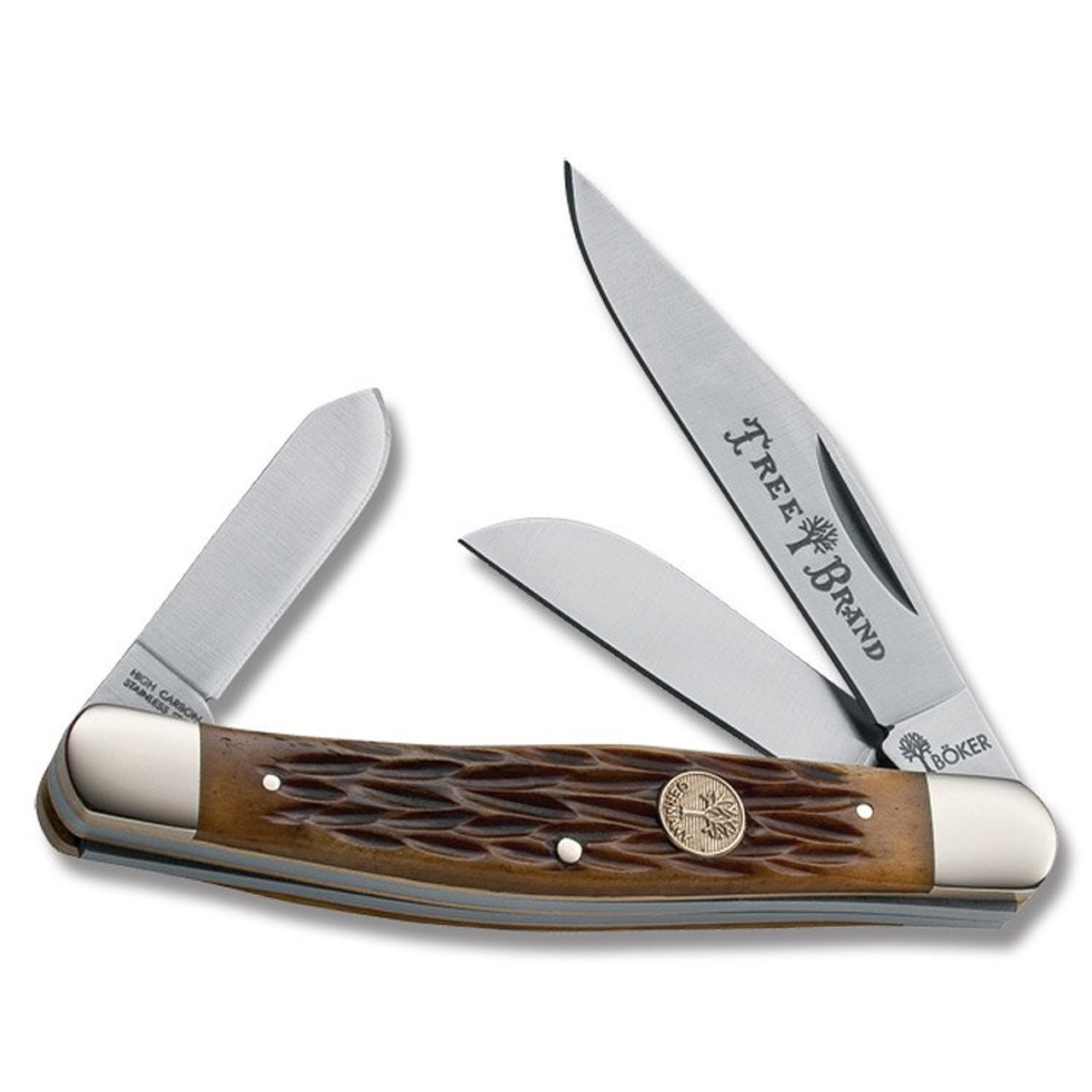 Boker Brown Jigged Bone Traditional Stockman Pocket Knife - Smoky