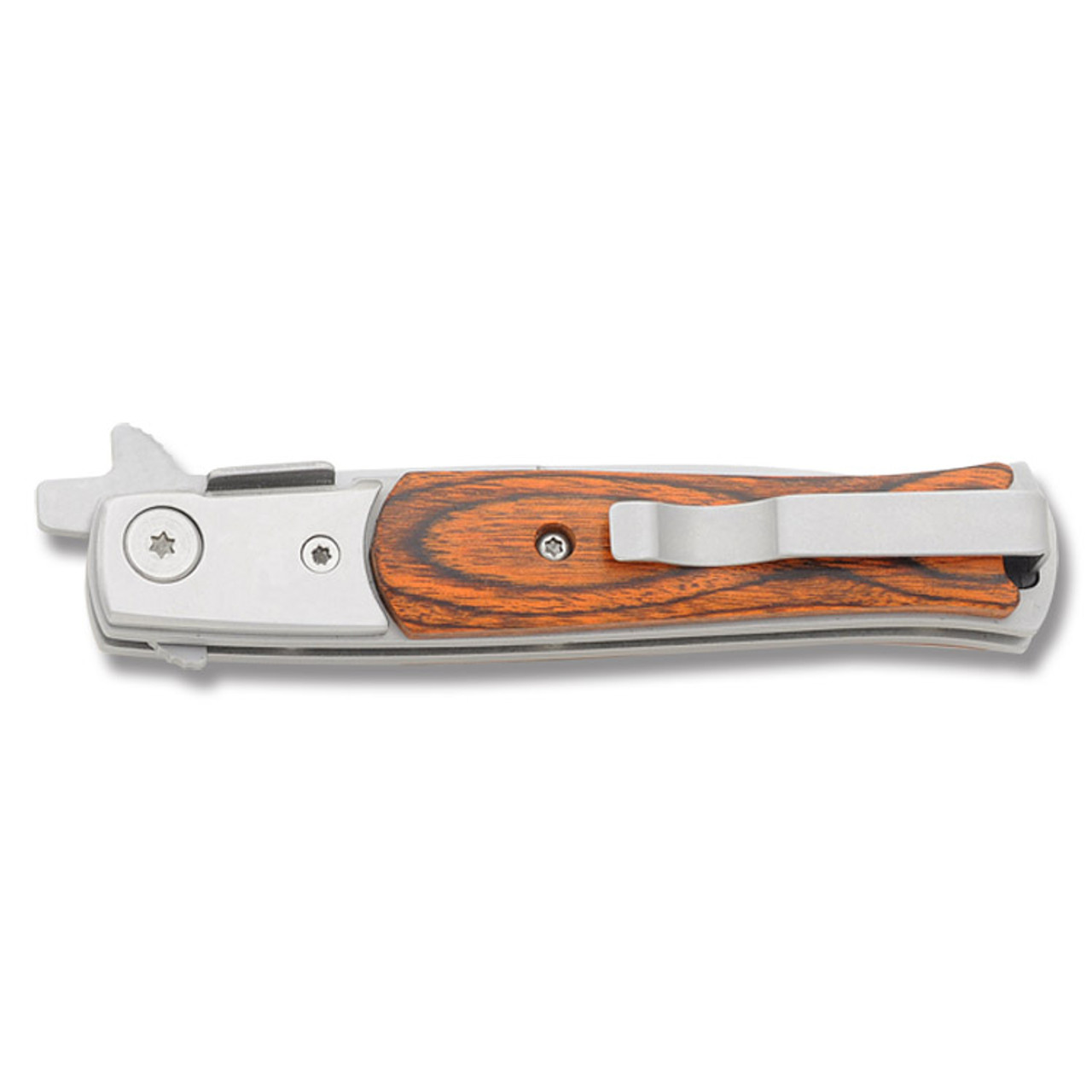 folding knife Boker magnum Stiletto liner Lock Steel 83 mm handle wood Brown