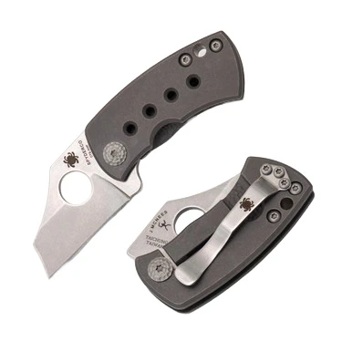 Spyderco McBee Folding Knife Gray Titanium 1.52in Stonewash Blade