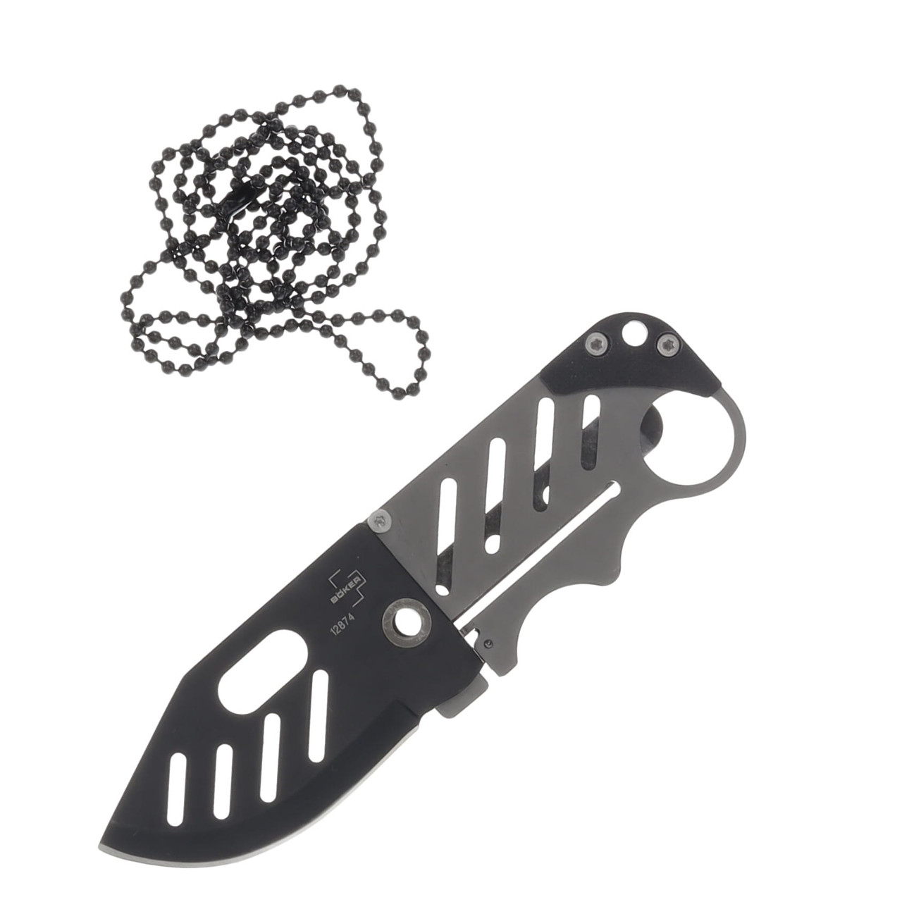 Boker Plus Credit Card Knife Black 2.25in Clip Point Blade BKBO011