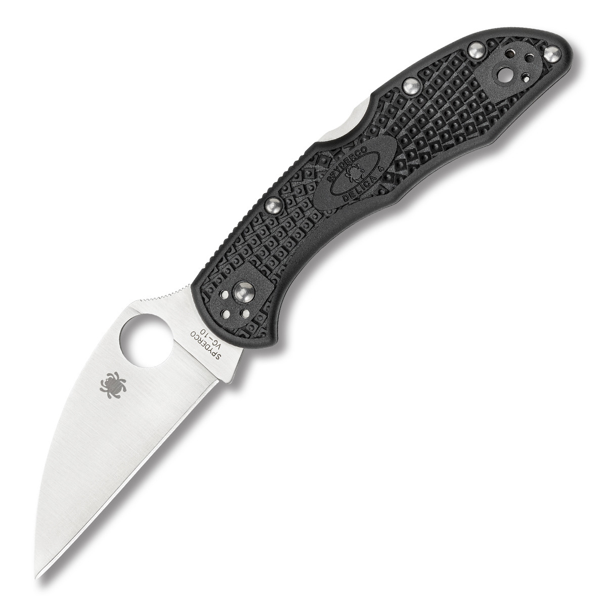 Spyderco Delica 4 Folding Knife Plain Edge Wharncliffe Black