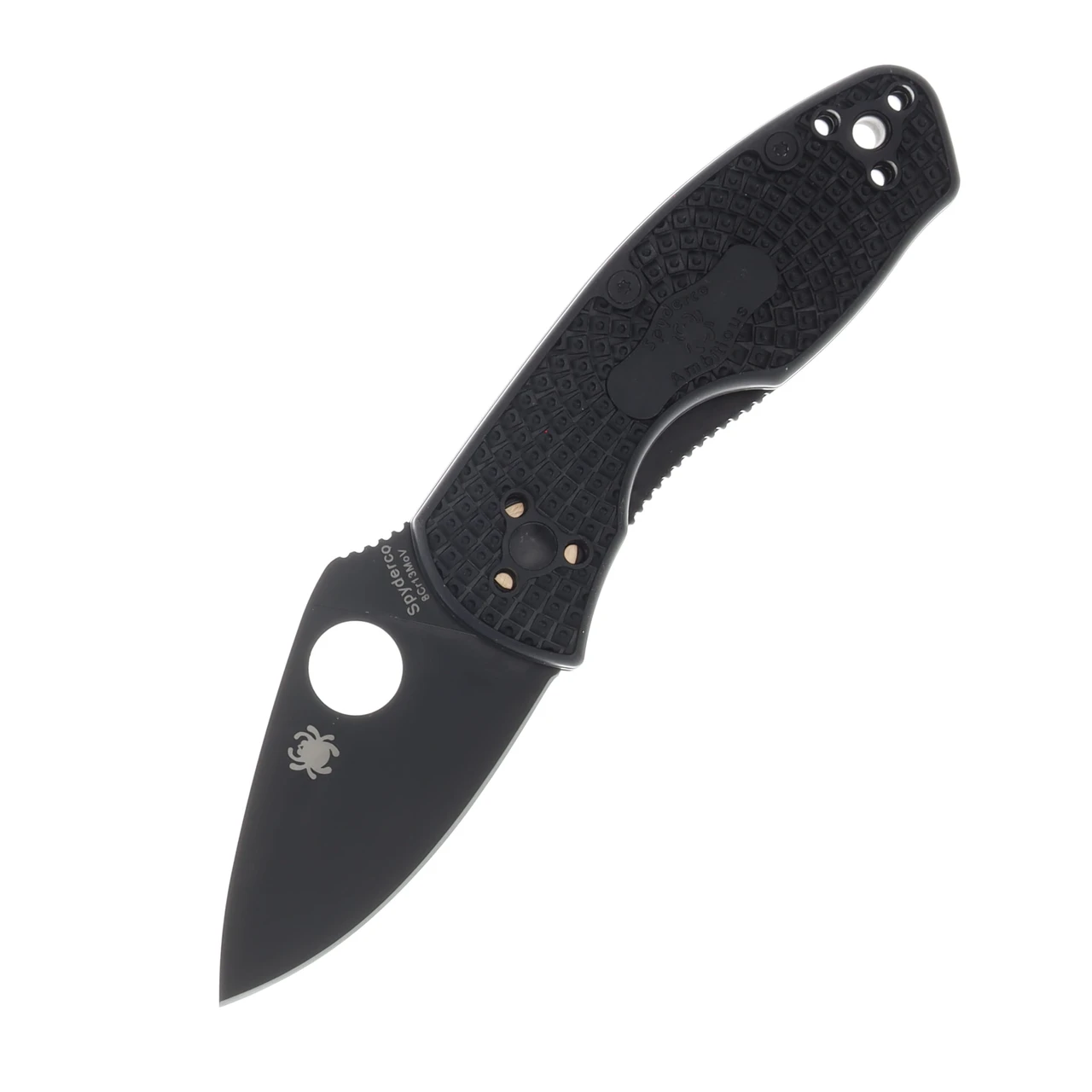 Spyderco Ambitious Lightweight Folding Knife 2.31in Plain Black Blade SPC148PBBK