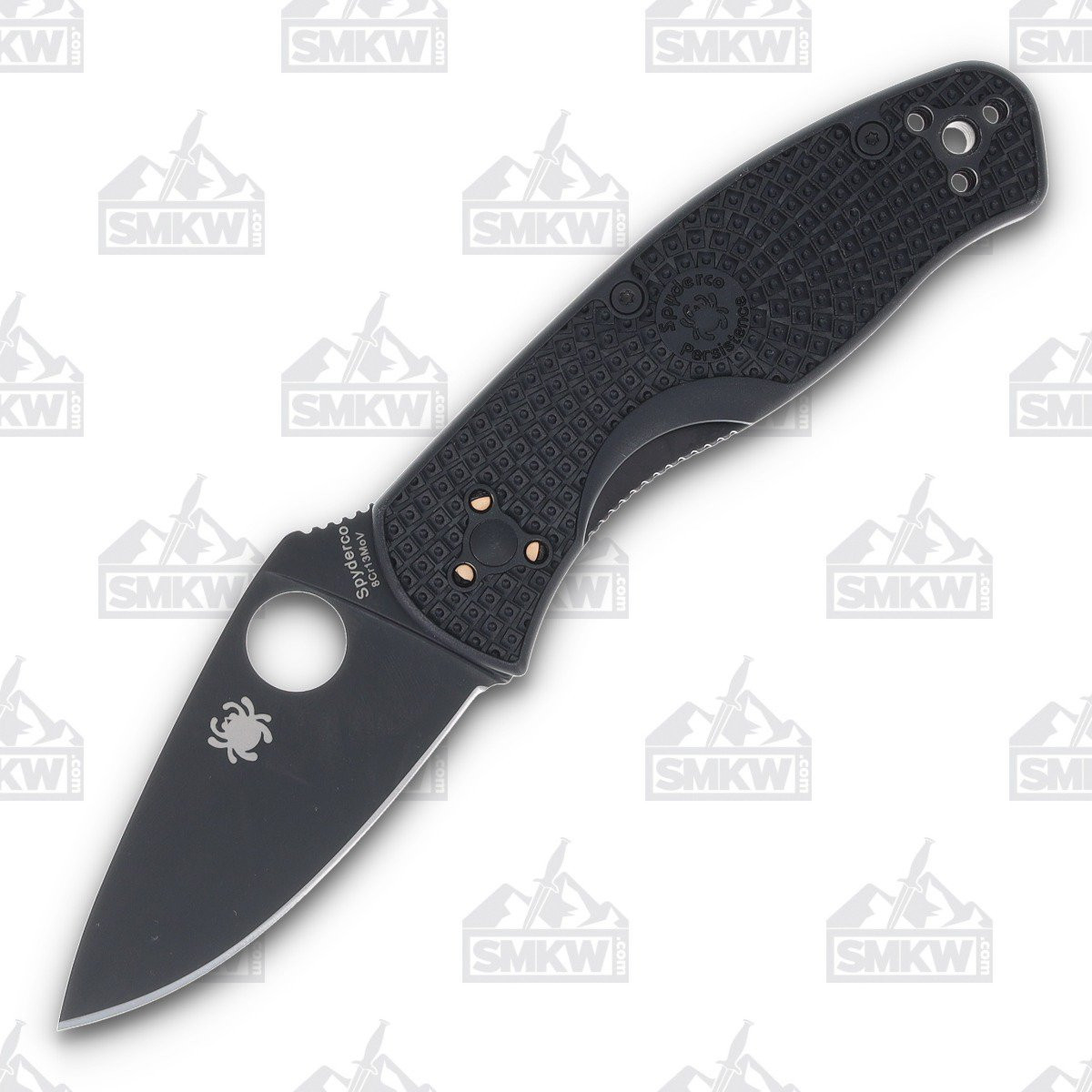 Spyderco Persistence Lightweight Folding Knife 2.75in Black Plain Blade