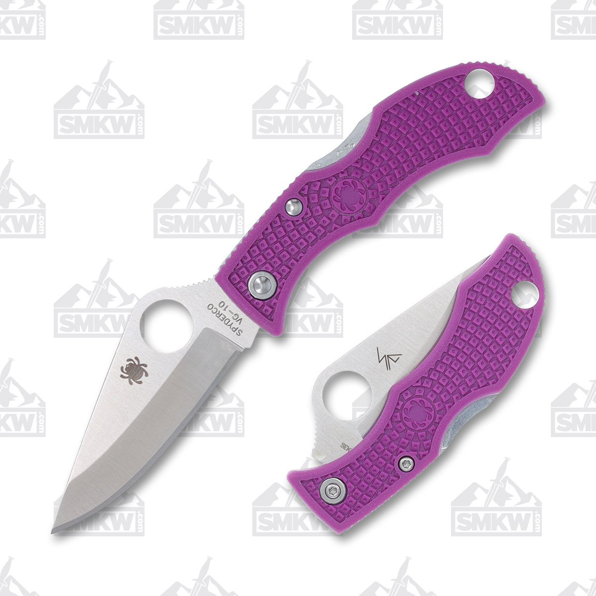 Spyderco Ladybug 3 Folding Knife Purple 1.9in Plain Satin Clip Point 1