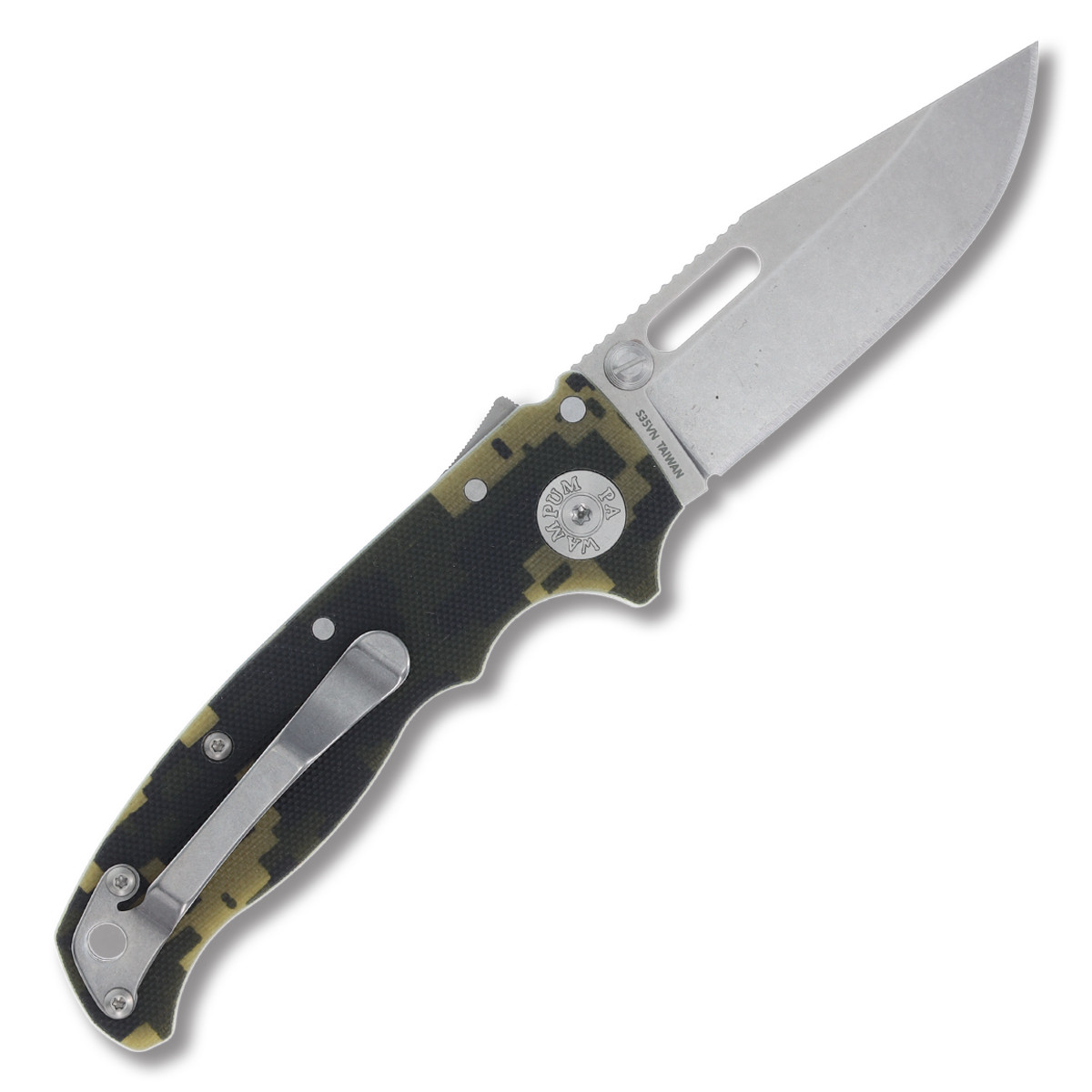 Andrew Demko - AD 20.5 Shark-Lock Knife - Stonewashed Wharncliffe Point Black - coltello