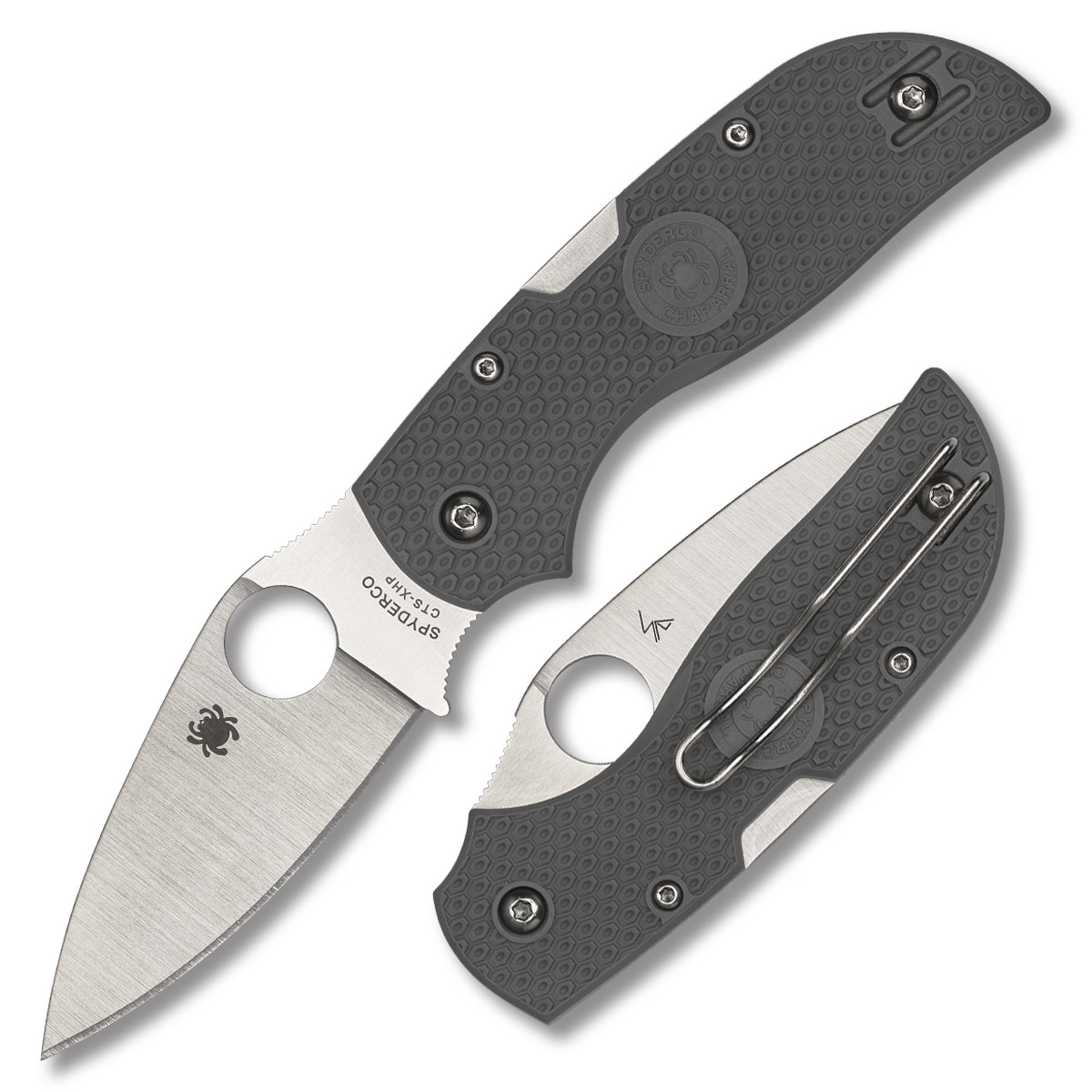 Spyderco Chaparral Lightweight Folding Knife Gray FRN 2.8in Satin Plain Blade