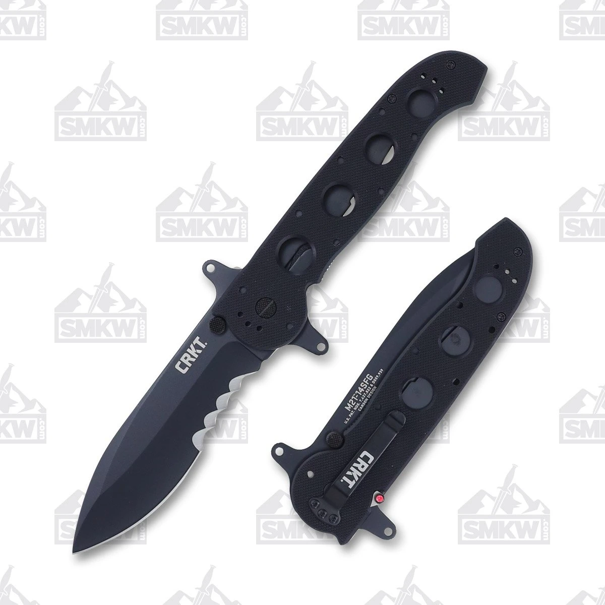 CRKT M21 Special Forces Folding Knife Black TiNi Veff Serrations Blade