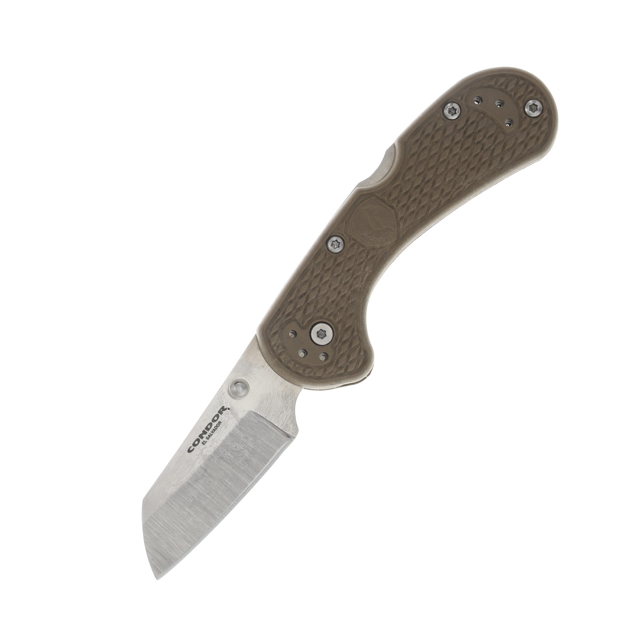 Condor Tool and Knife Cadejo Cleaver Folding Knife Desert Tan 2.82in Polished Blade CTK60724