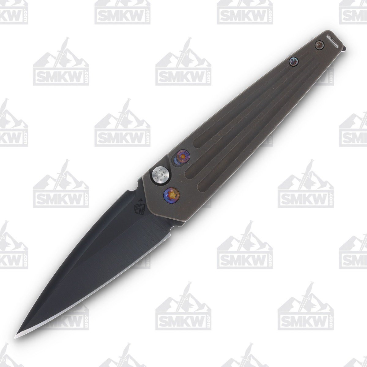 Medford Nosferatu OTS Auto Knife PVD Black Bronze - 3.5in PVD Black Spear Point Plain