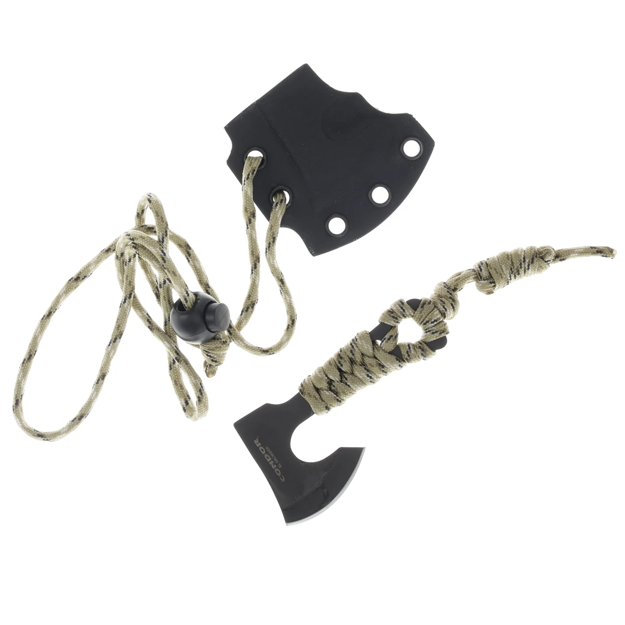 Condor Tool and Knife Carlitos Neck Hatchet Knife 2.98in Plain Edge Paracord Wrapped CTK60728