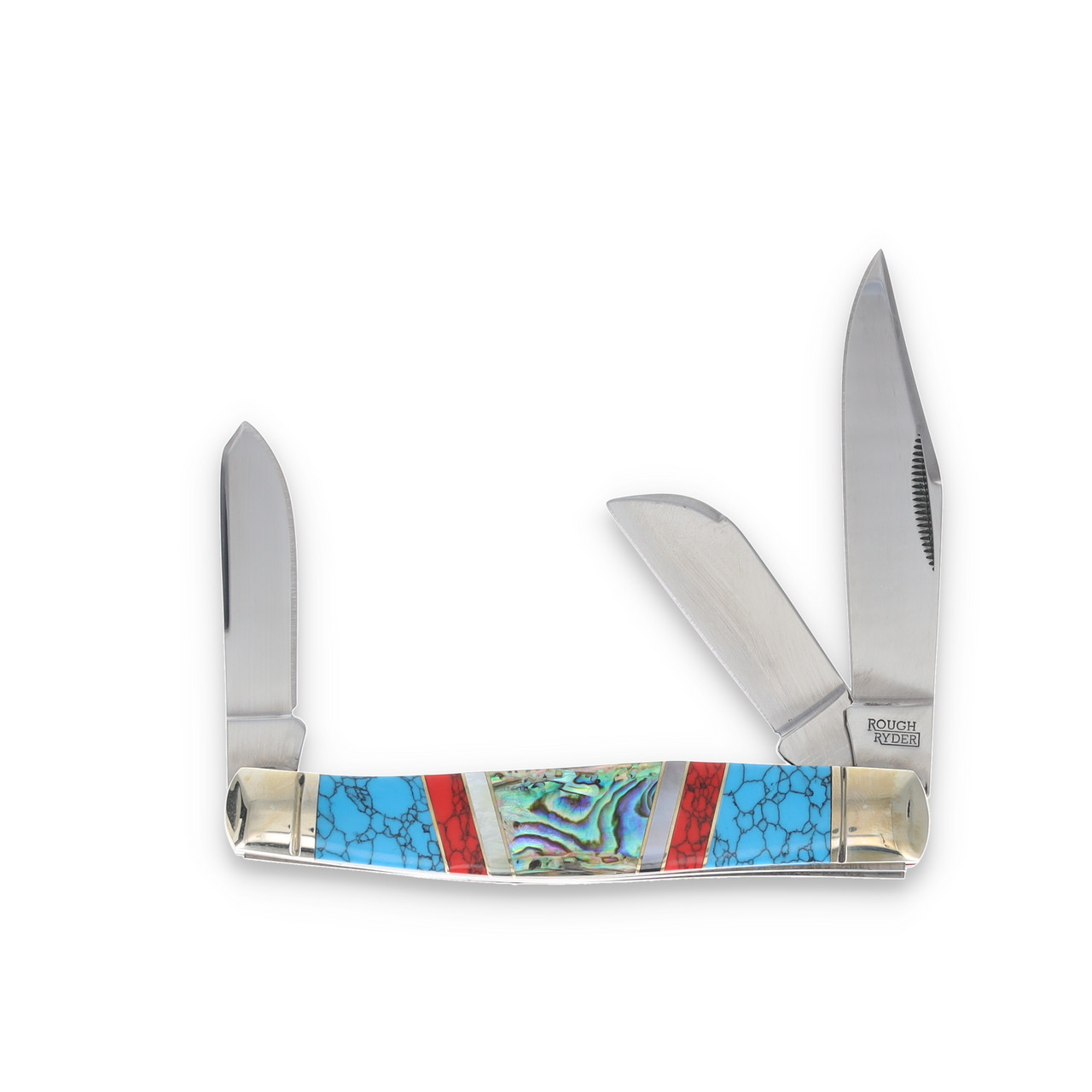 Rough Ryder Stoneworx Large Stockman Folding Knife RR2404 - Smoky