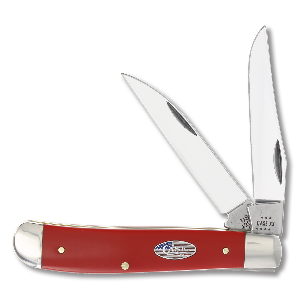 Case XX  American Workman Folding Knife 3.5in Carbon Steel Red Smooth Synthetic
