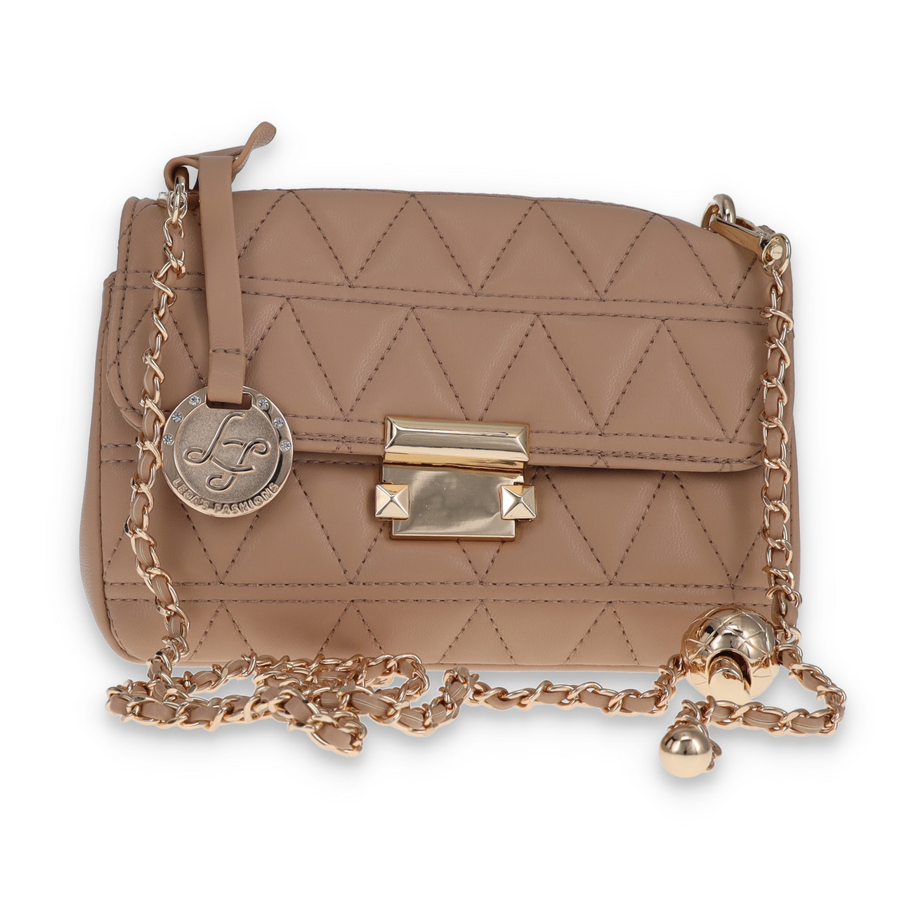 Leda Fashion Small Quilted Khaki Clutch Purse