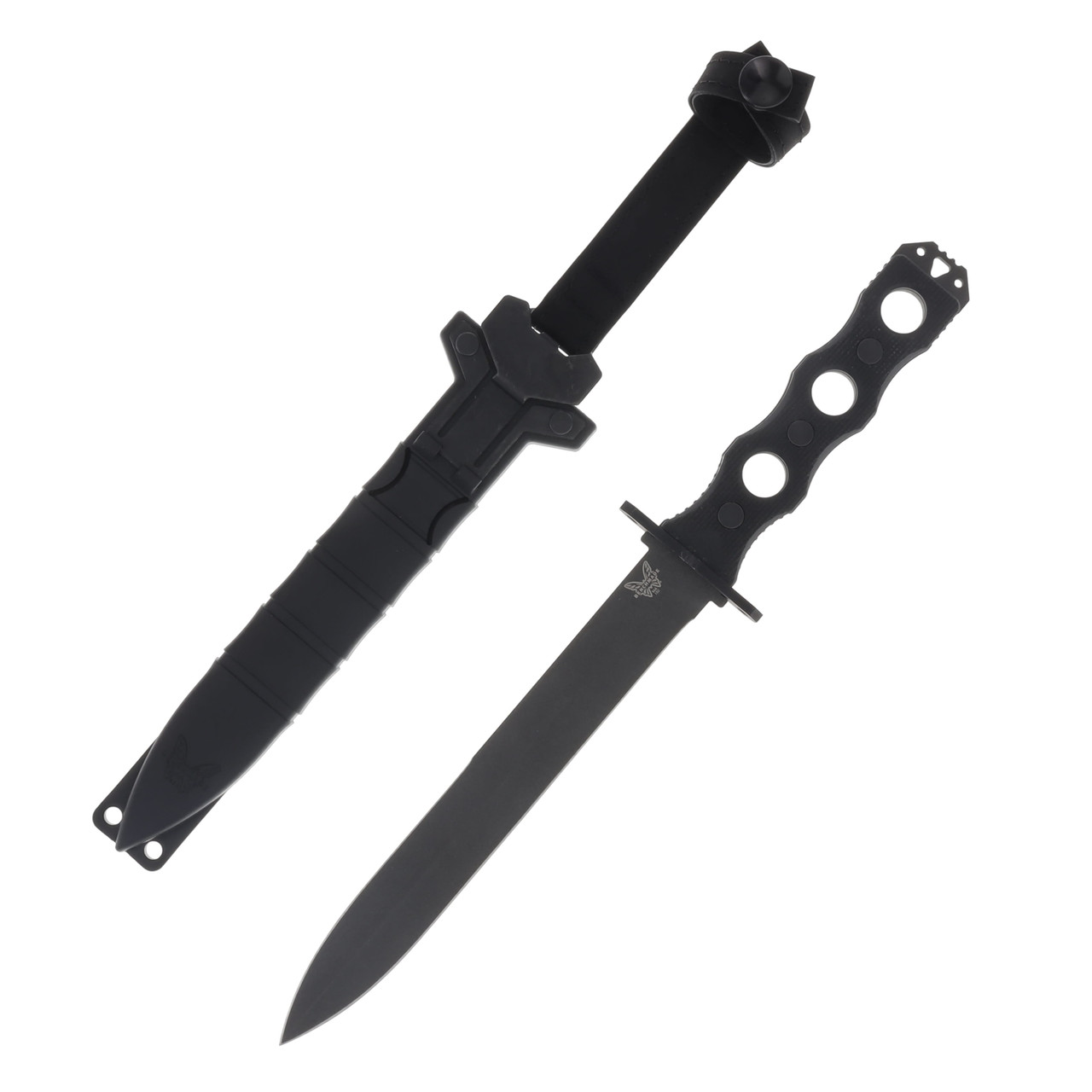 Benchmade SOCP Fixed Blade Knife 7.11in Plain Edge Cobalt G-10 Dagger