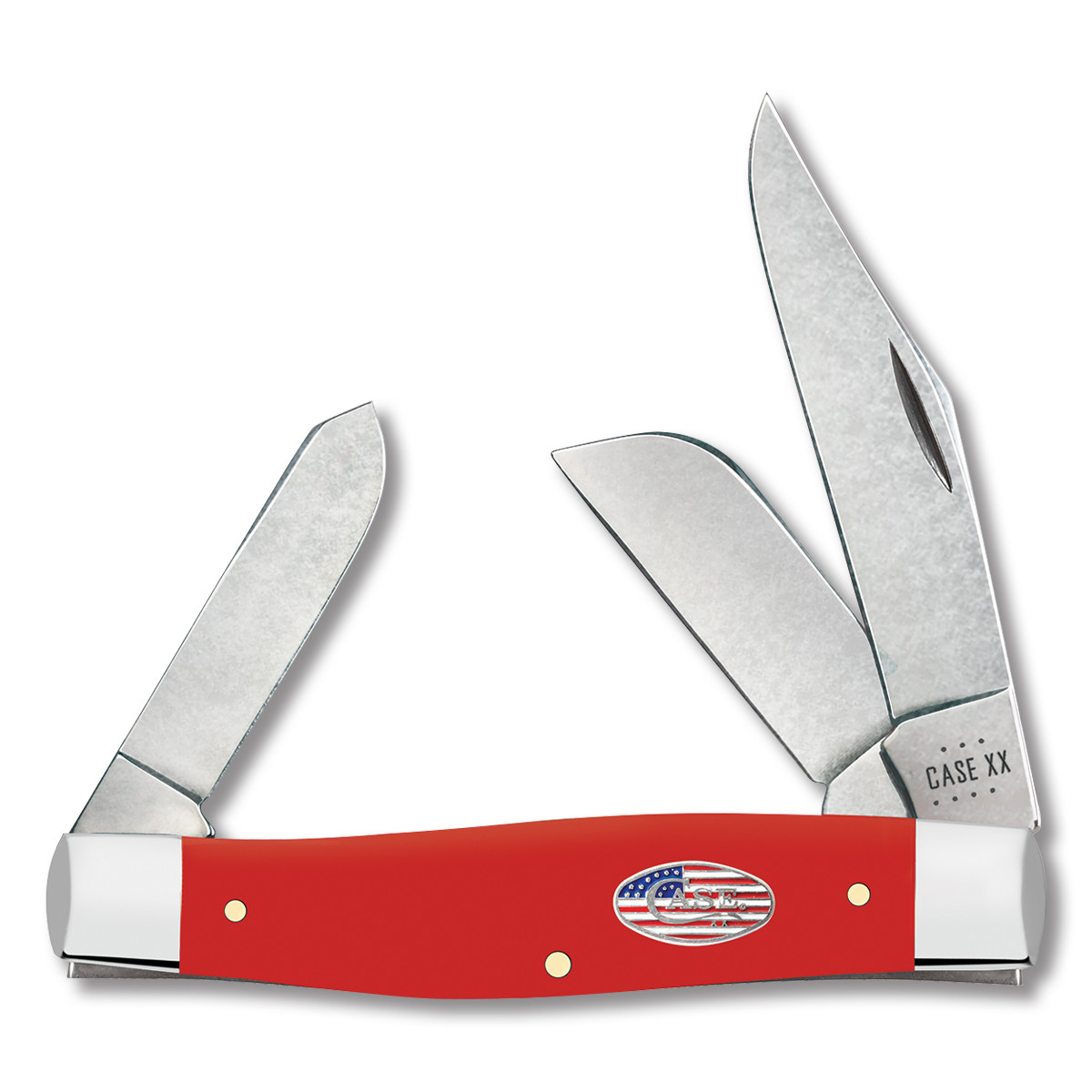 Case American Workman Carbon Steel Red Smooth Synthetic Large Stockman Pocket Knife